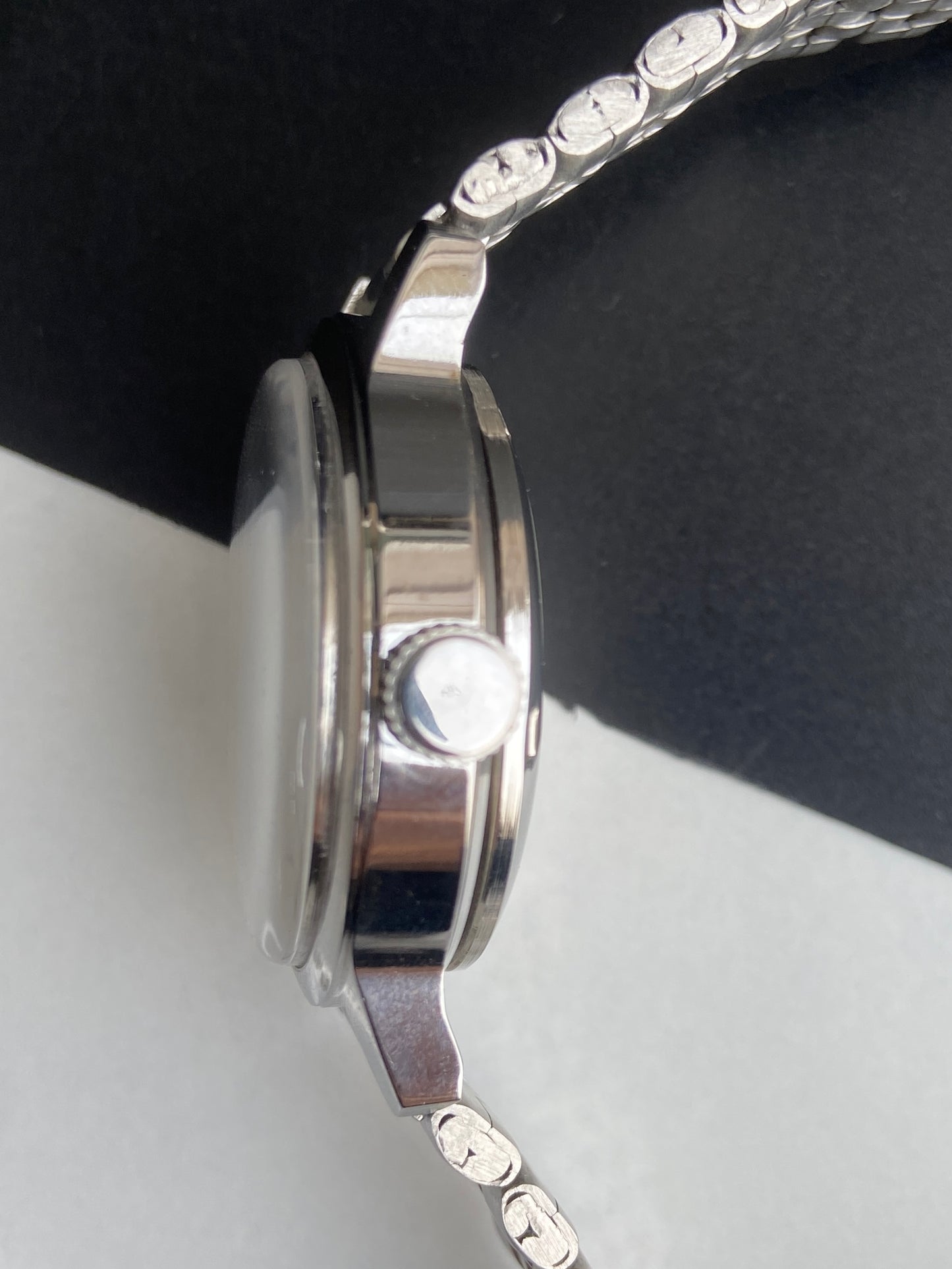 Vintage Mod Seiko 5 Automatic 6309A 17 Jewels Japan Men's Day-Date Blue Face Wrist Watch E55