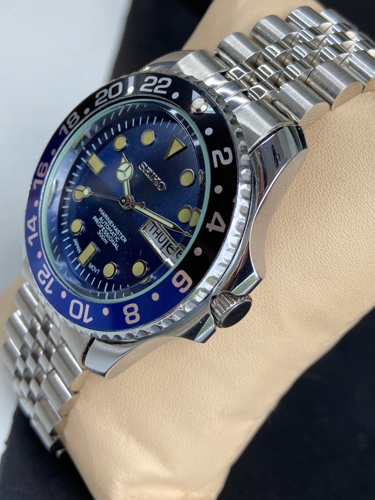 Vintage Seiko Marine Master Automatic Blue Face Cal. 6309 17 Jewels Rotating Bezel Men's Wrist Watch E76