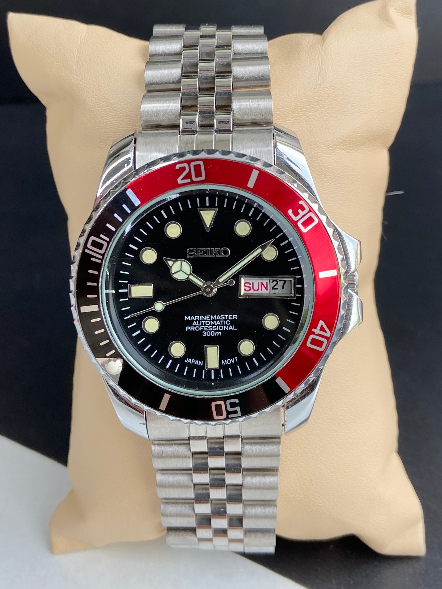 Vintage Seiko Marine Master Automatic Black Face Cal. 6309 17 Jewels Rotating Bezel Men's Wrist Watch E77