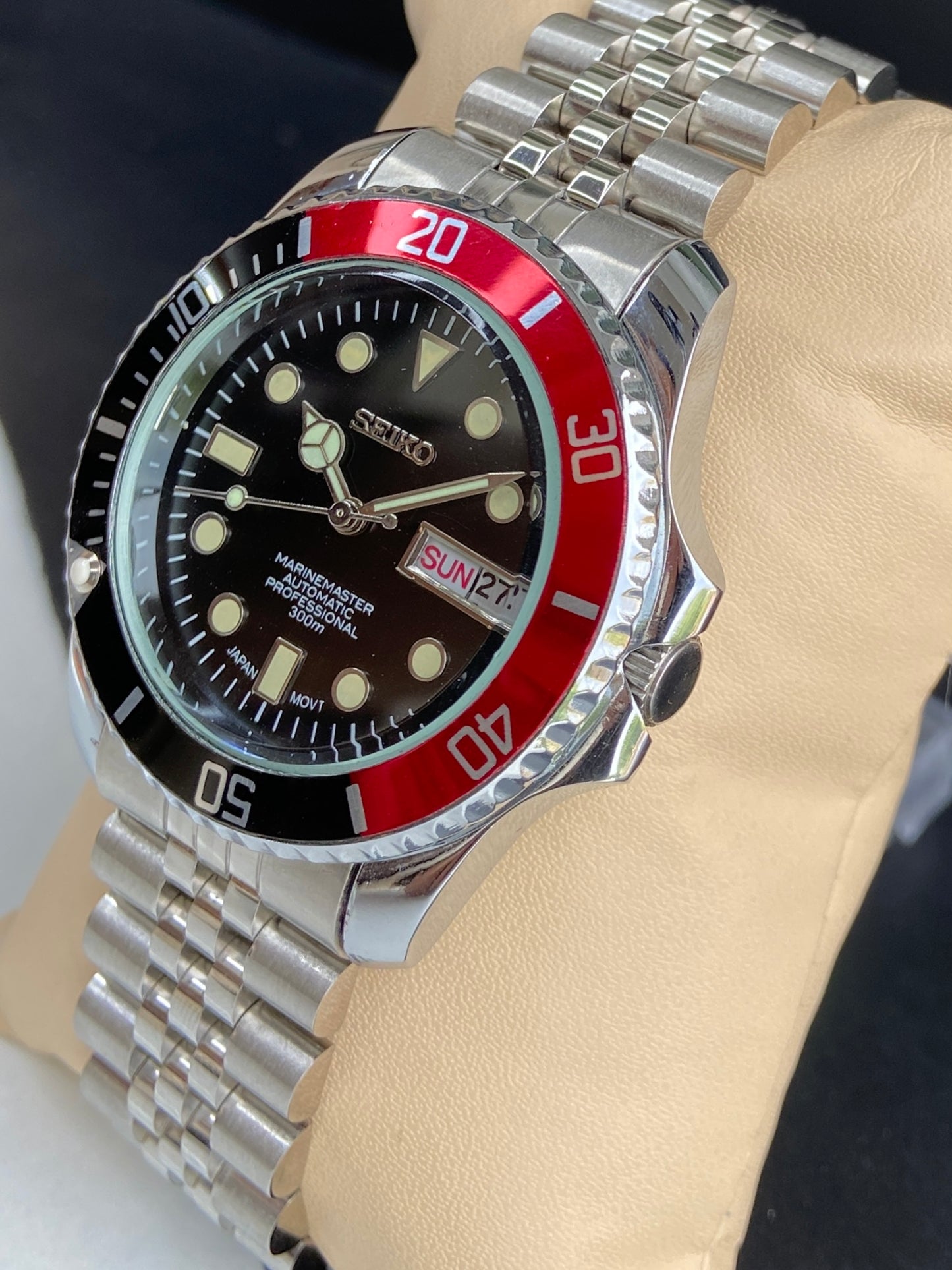 Vintage Seiko Marine Master Automatic Black Face Cal. 6309 17 Jewels Rotating Bezel Men's Wrist Watch E77