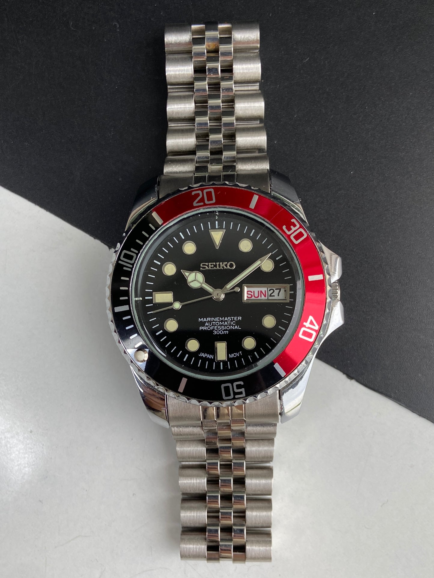 Vintage Seiko Marine Master Automatic Black Face Cal. 6309 17 Jewels Rotating Bezel Men's Wrist Watch E77