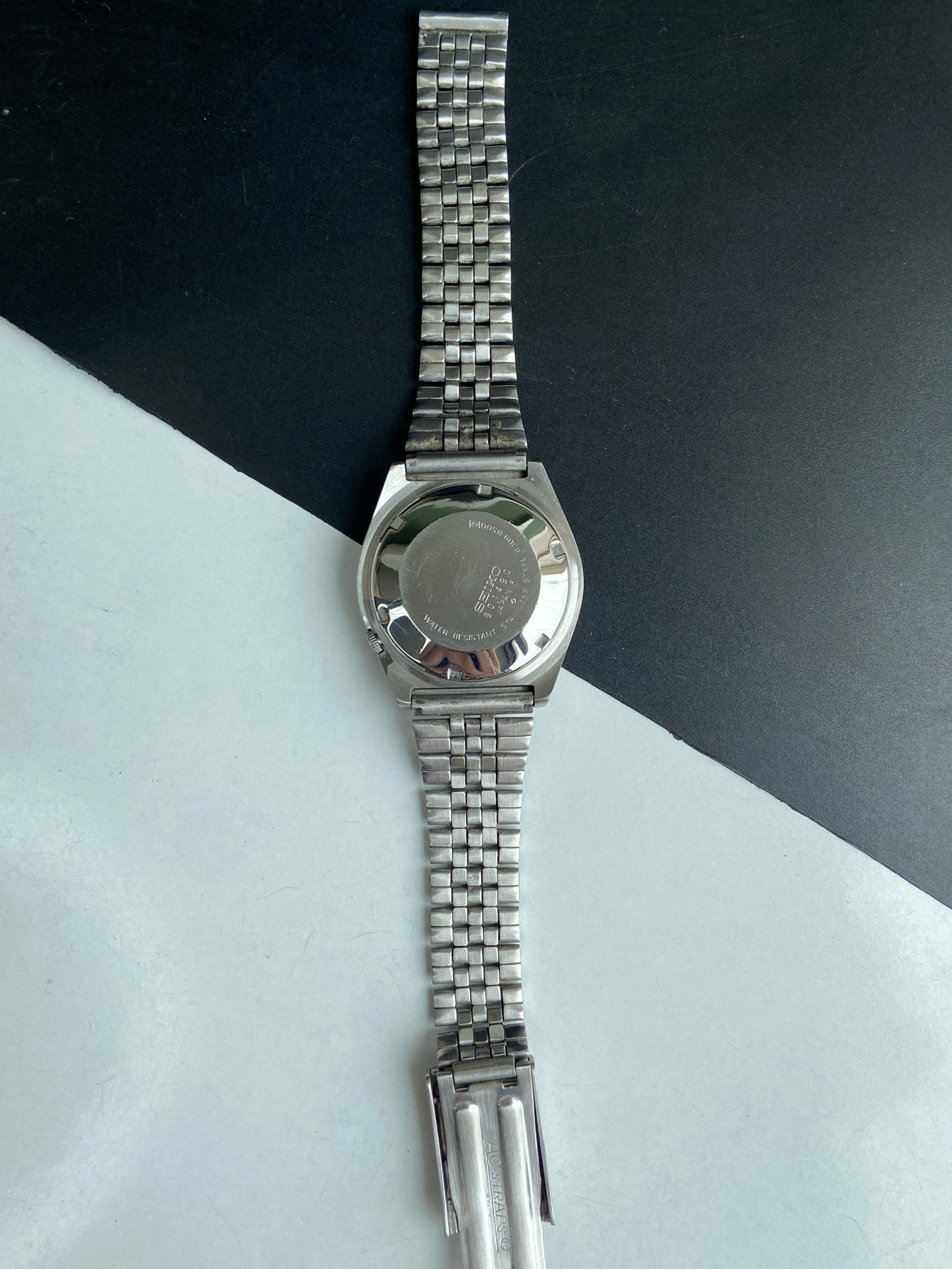 Vintage 1979 Original Seiko 5 Automatic 6309-8500 Black Face Day-Date Japanese Men's Wrist Watch E78