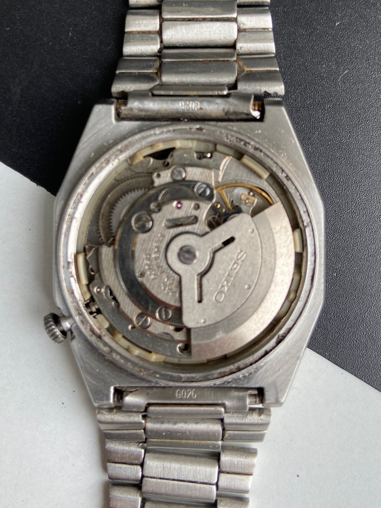Vintage 1981 Original Seiko 5 Automatic 6309-5500 Black Face Day-Date Japanese Men's Wrist Watch E80