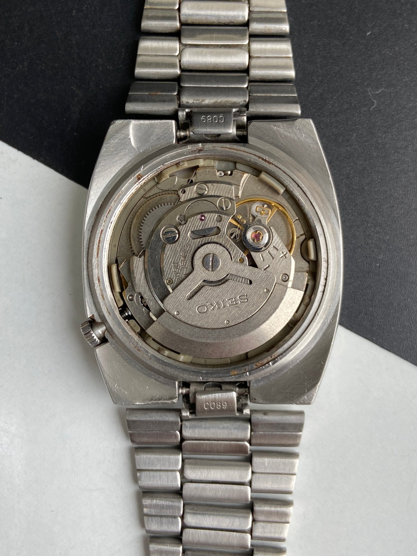 Vintage 1988 Original Seiko 5 Automatic 6309-601A Silver Face 17 Jewels Day-Date Japanese Men's Wrist Watch E84