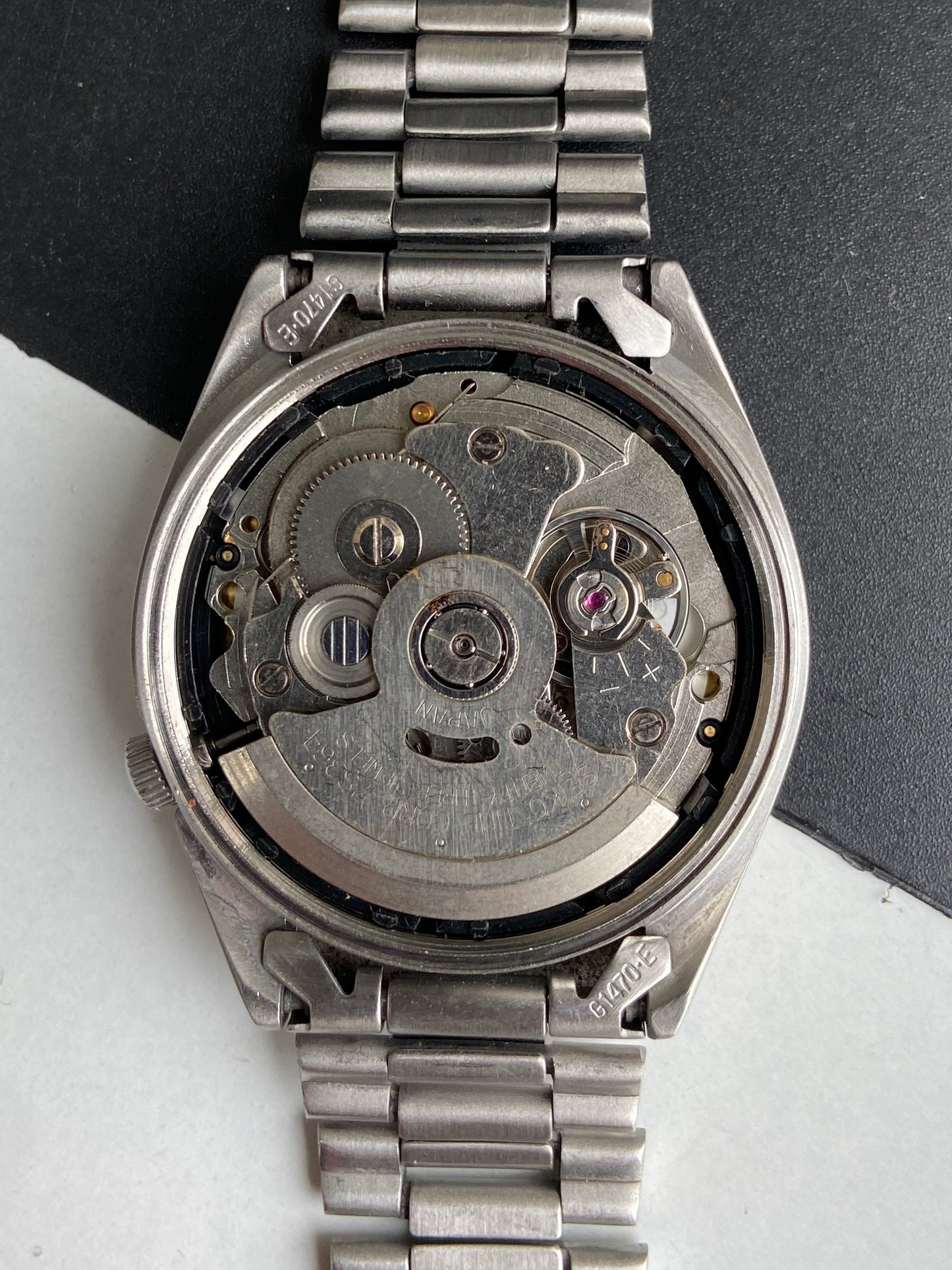 Vintage 1998 Original Seiko 5 Automatic 7S36-6080 Golden Face 23 Jewels Day-Date Japanese Men's Wrist Watch E85