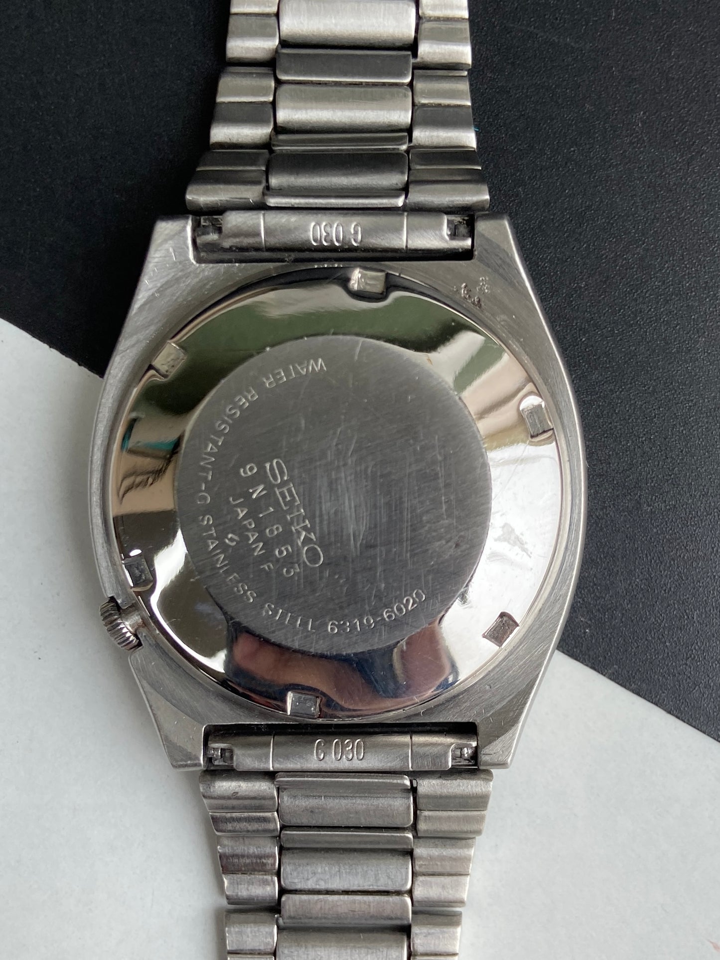 Vintage 1979 Original Seiko 5 Automatic 6319-6020 Black Face 21 Jewels Day-Date Japanese Men's Wrist Watch E98