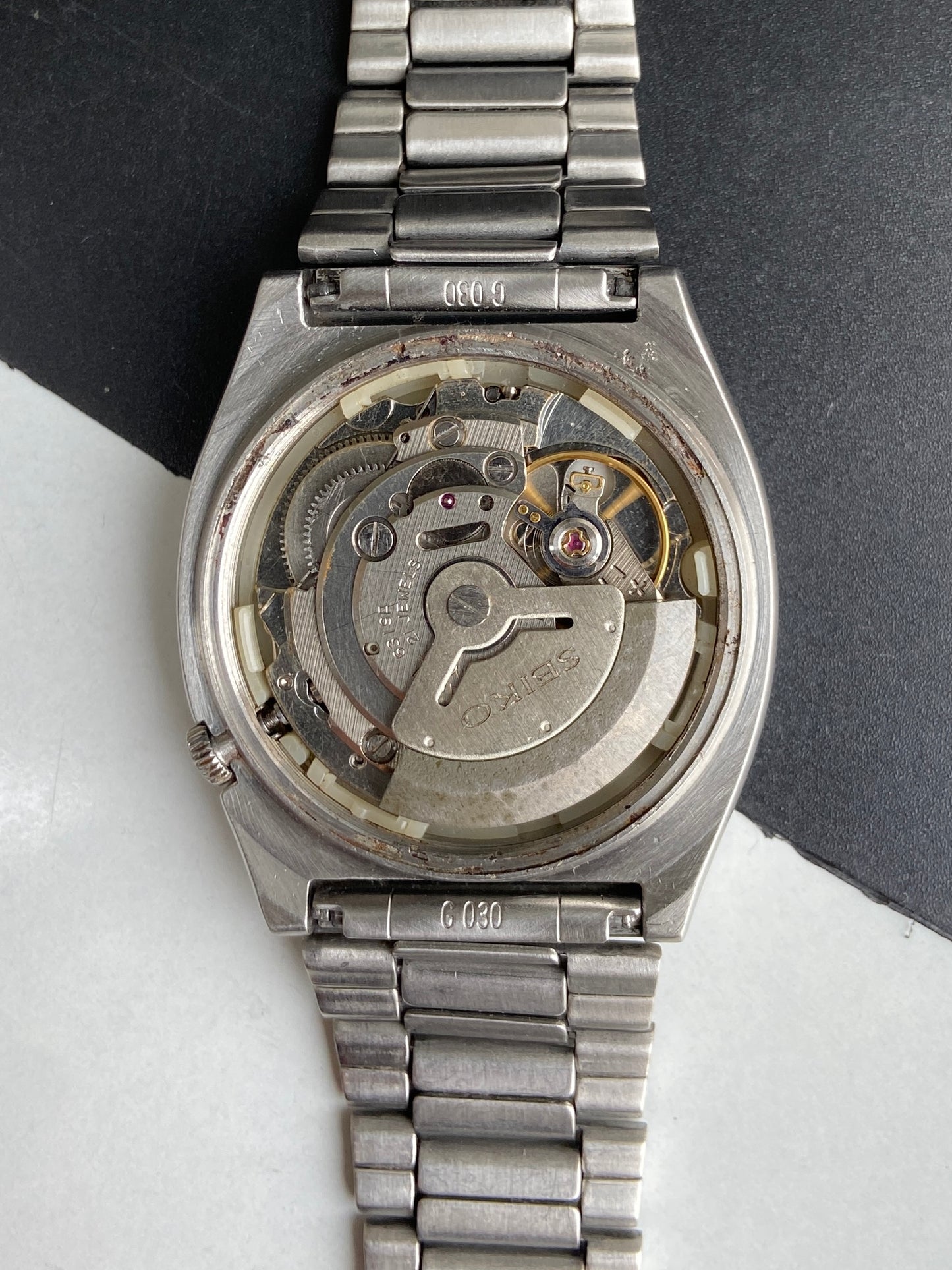 Vintage 1979 Original Seiko 5 Automatic 6319-6020 Black Face 21 Jewels Day-Date Japanese Men's Wrist Watch E98