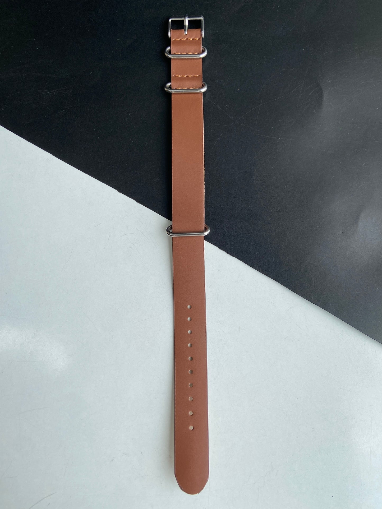 18MM Leather Nato TAN Strap for Automatic Mechanical Watches