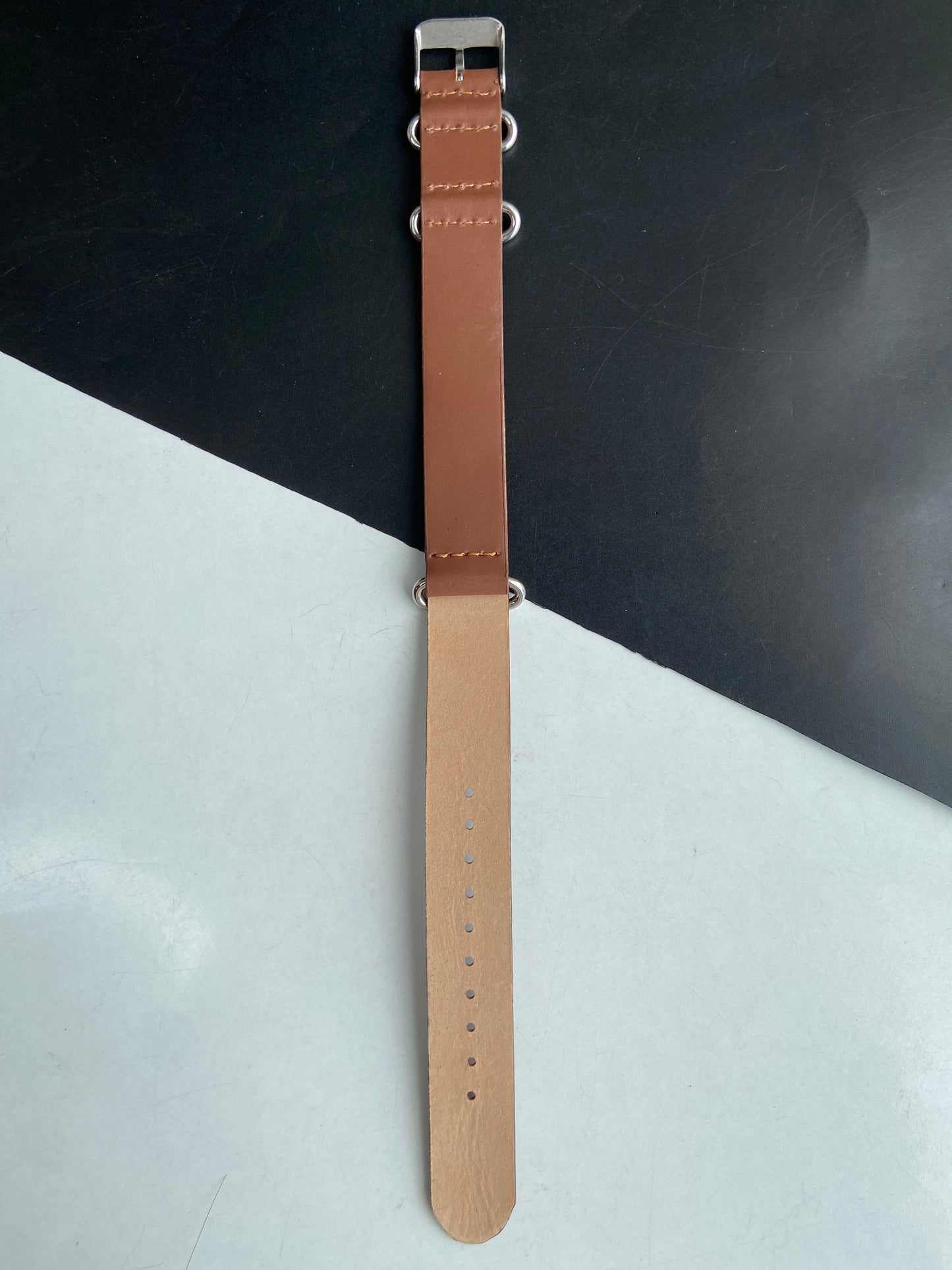 18MM Leather Nato TAN Strap for Automatic Mechanical Watches