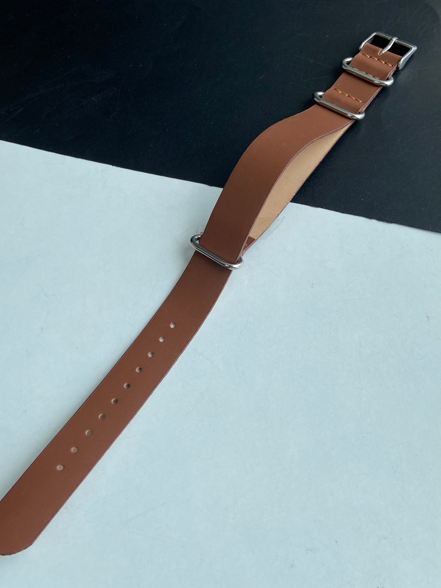 18MM Leather Nato TAN Strap for Automatic Mechanical Watches