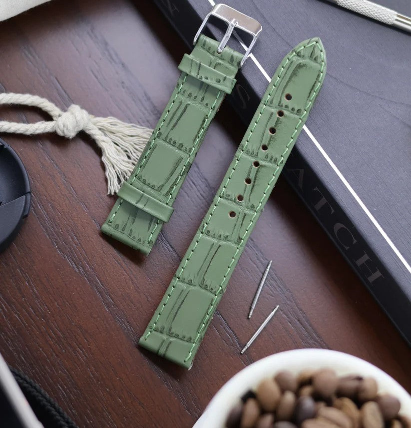 Slim Croco Leather Watch Strap (18mm) For Automatic Mechanical Watches I66