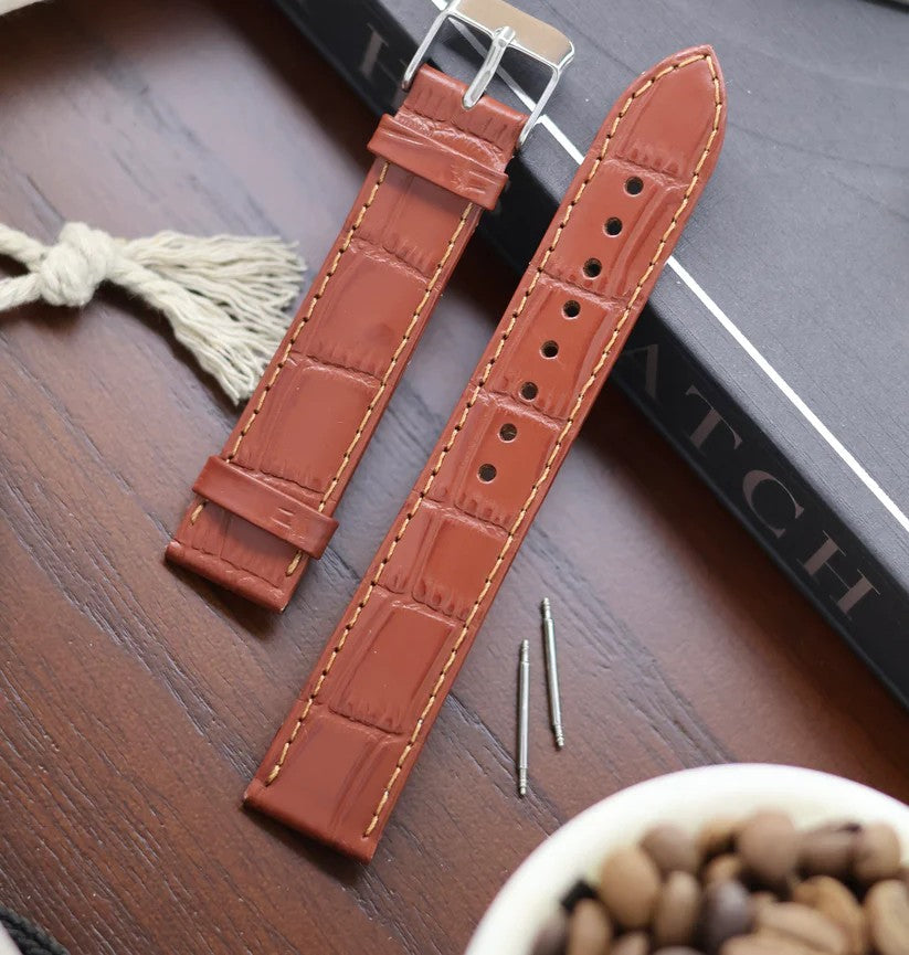 Slim Croco Leather Watch Strap (18mm) For Automatic Mechanical Watches I66