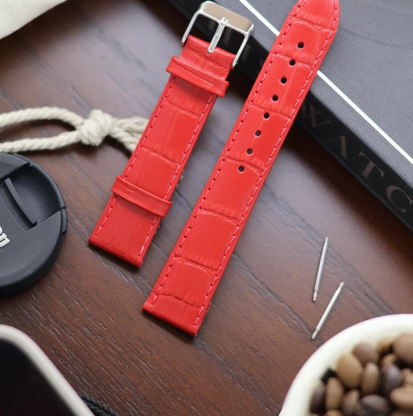 Slim Croco Leather Watch Strap (18mm) For Automatic Mechanical Watches I66