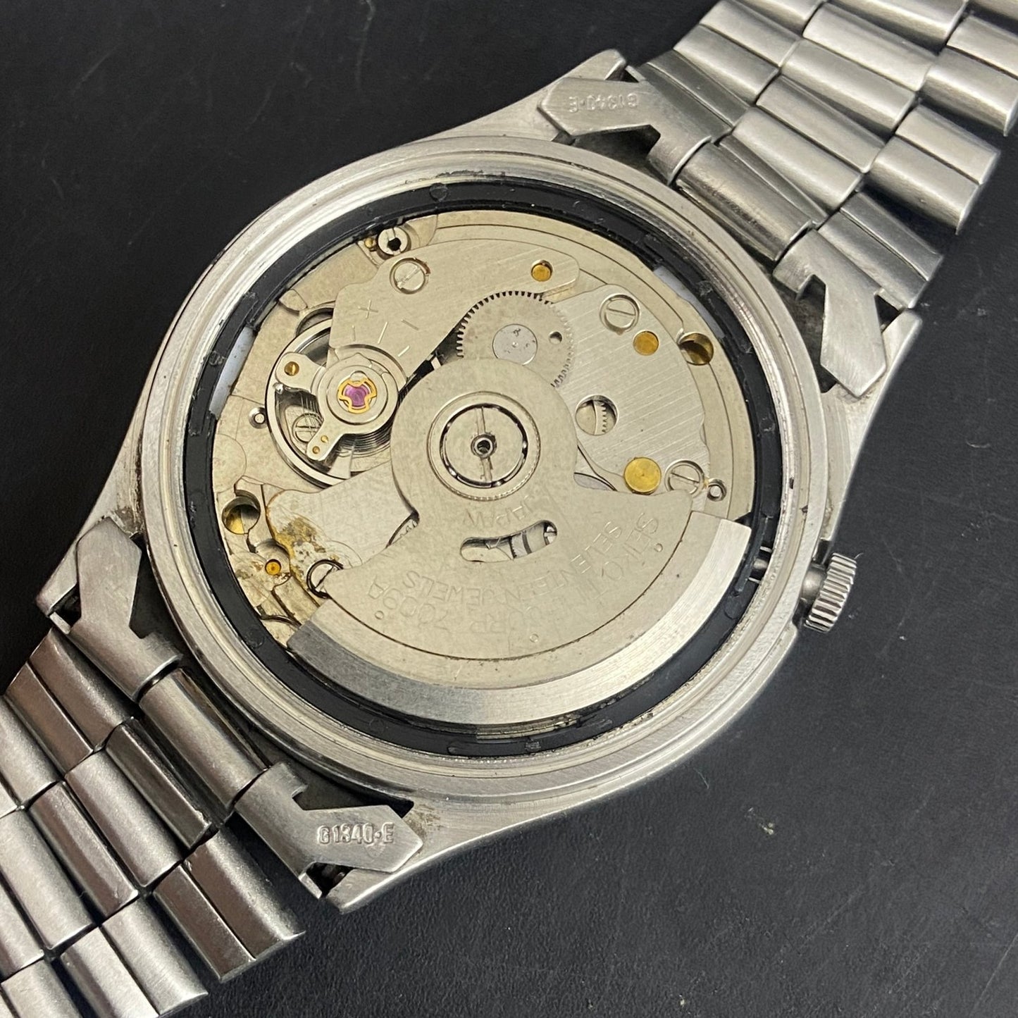 Vintage Original Seiko 5 Automatic Gray Face Cal. 7009 Men's Wrist Watch Serviced.