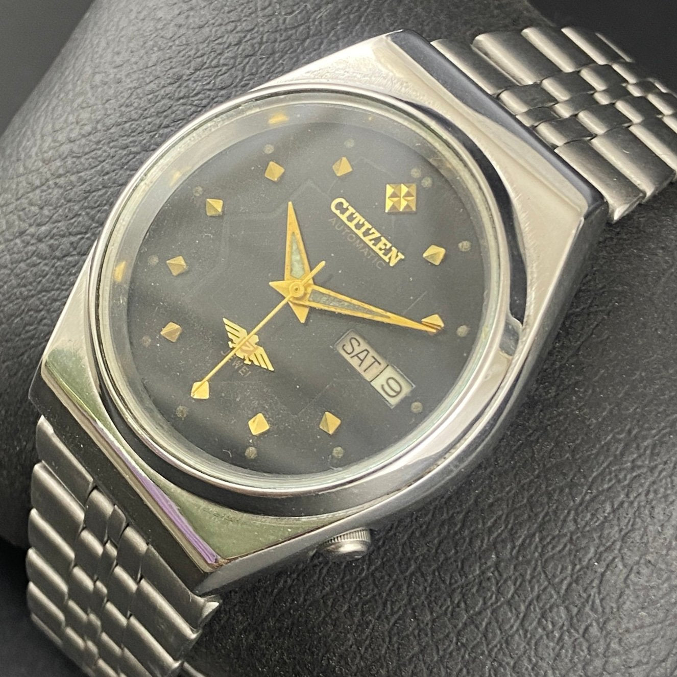 Vintage Original Citizen Black face 8200 Automatic 21 Jewels