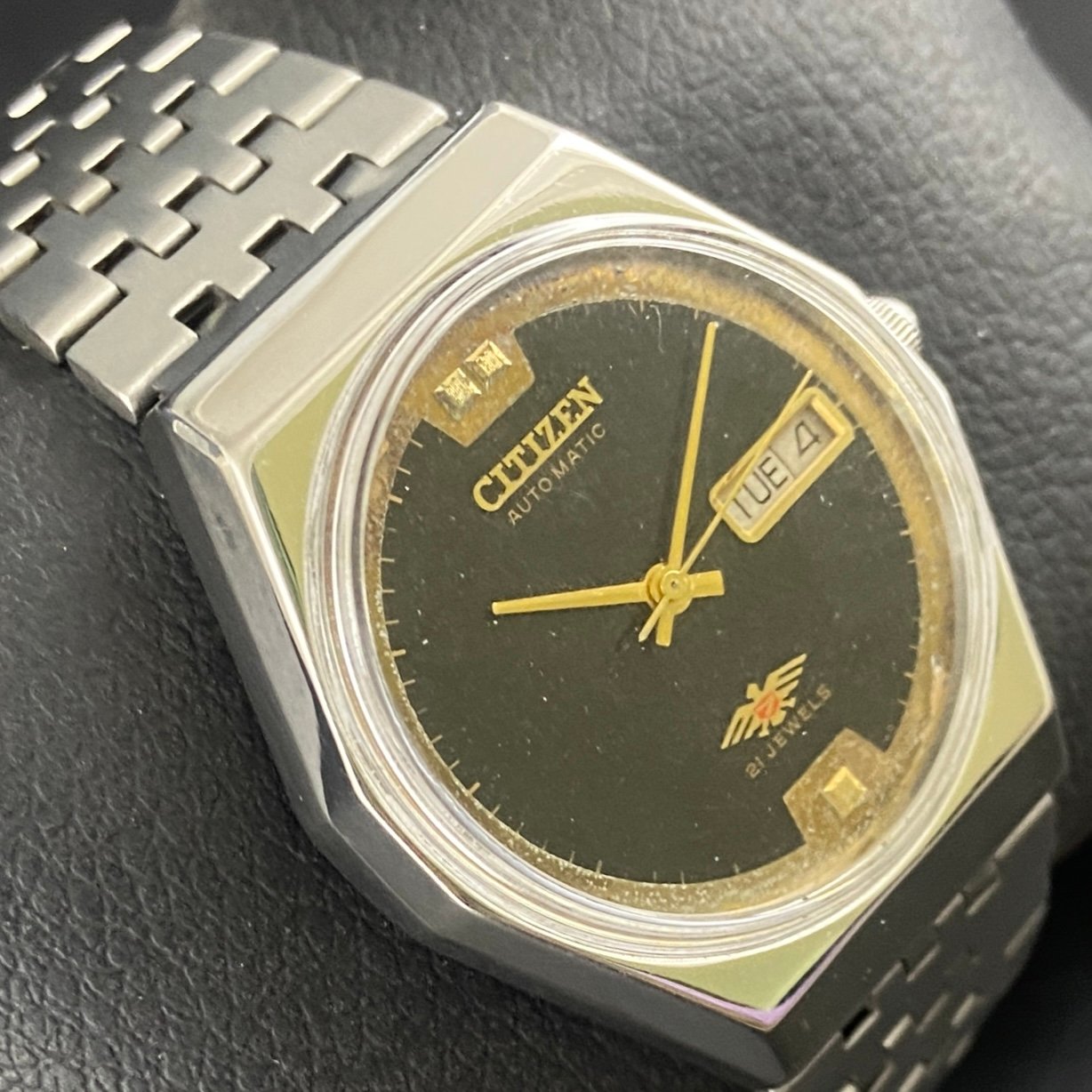 Vintage Original Citizen Black face Cal. 8200 Automatic 21 Jewels Men,s Wrist Watch