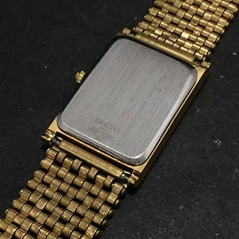 Seiko Slim Rectangular Quartz Red Face Looser Chain Not Adjustable Men's Wrist Watch C61