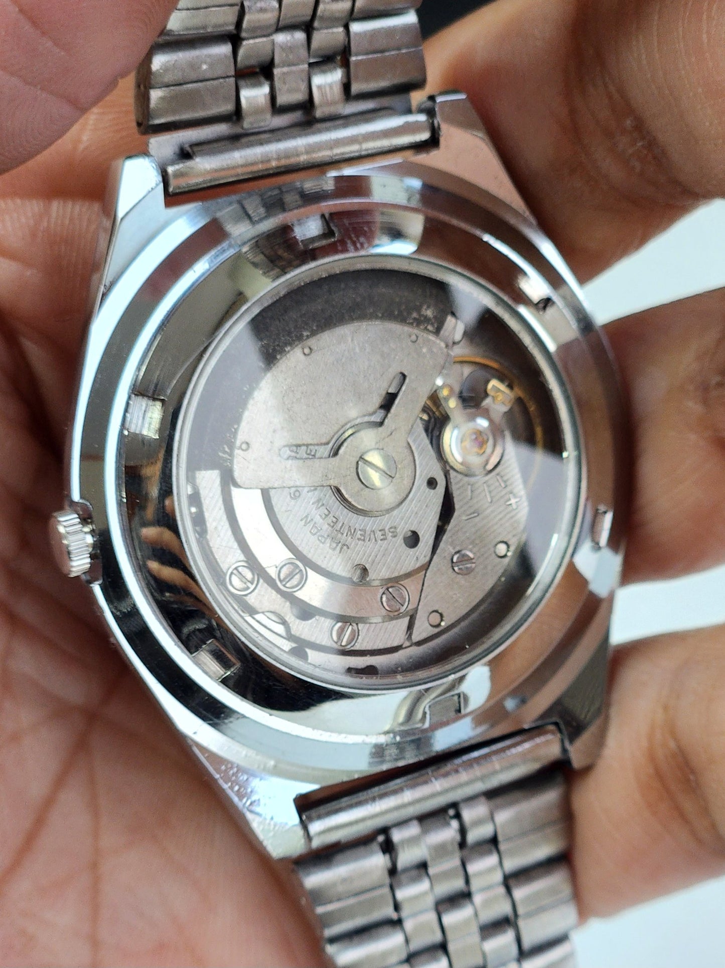 Vintage Mod Seiko 5 Automatic 6309A 17 Jewels Japan Men's Day-Date Copper Face Wrist Watch E12