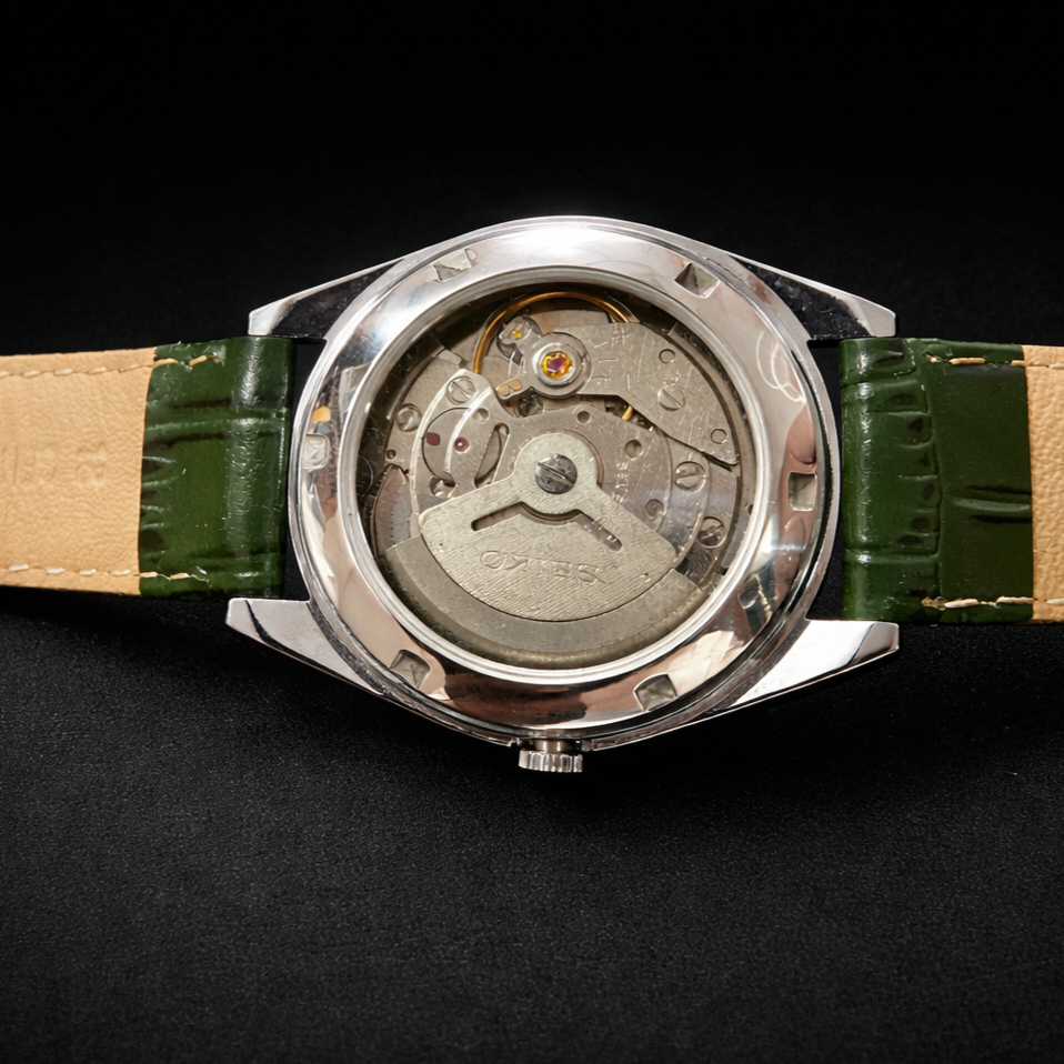 Vintage MOD Seiko 5 Green Face Automatic Cal. 6309 Men's Wrist Watch SK00012