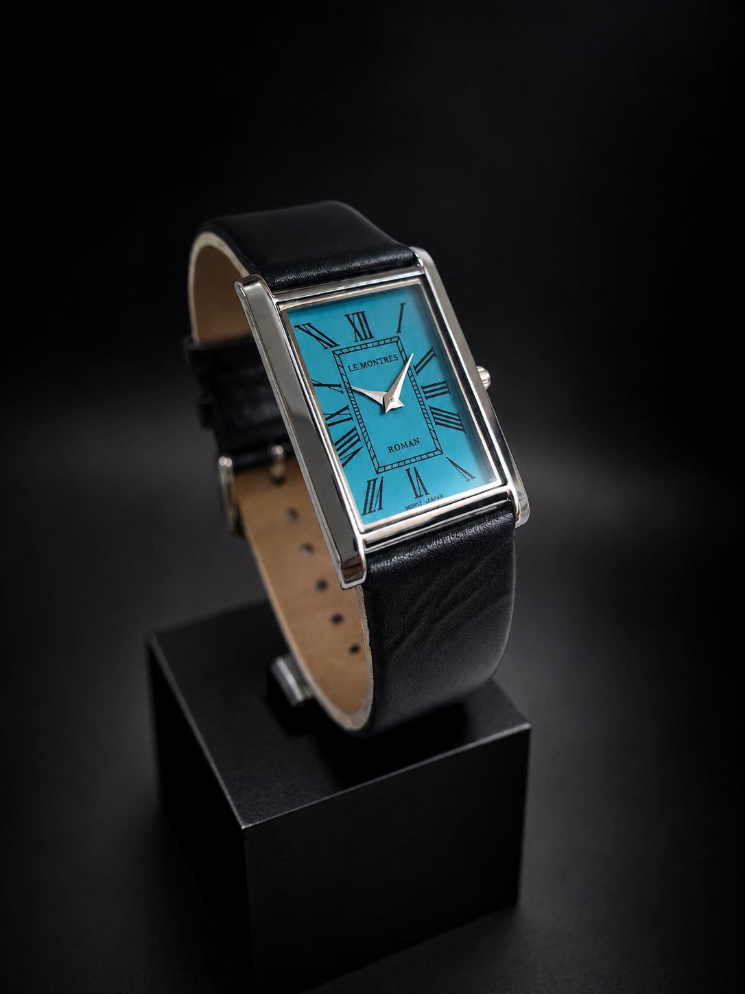New Le Montres Classic Tank Quartz Men's Watch Sky Blue Roman Dial 26mm Silver Case LM17