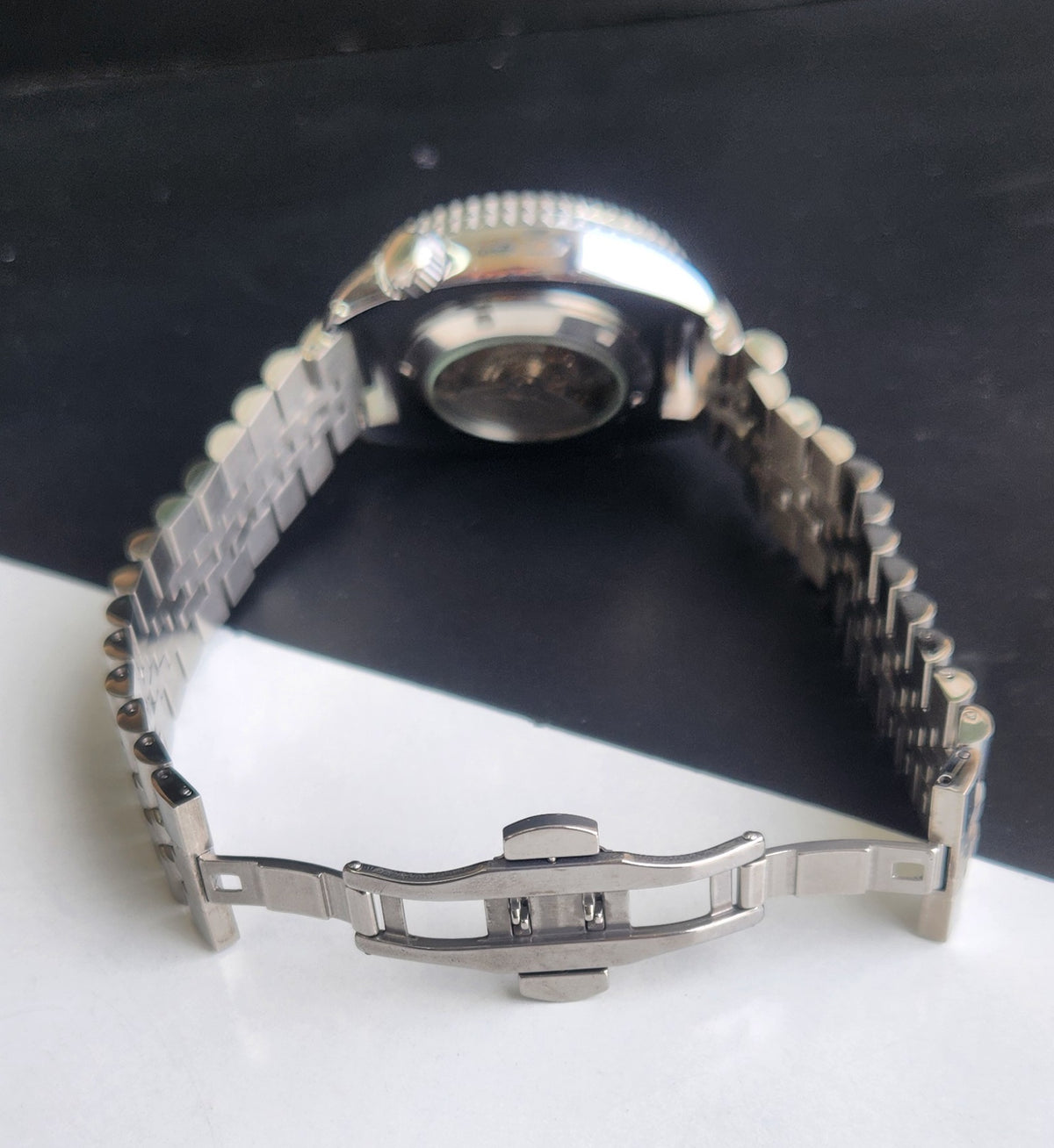 Vintage MOD Seiko Turtle Automatic White Face Cal. 6309 Jubilee Bracelet Day-Date Men's Wrist Watch E60