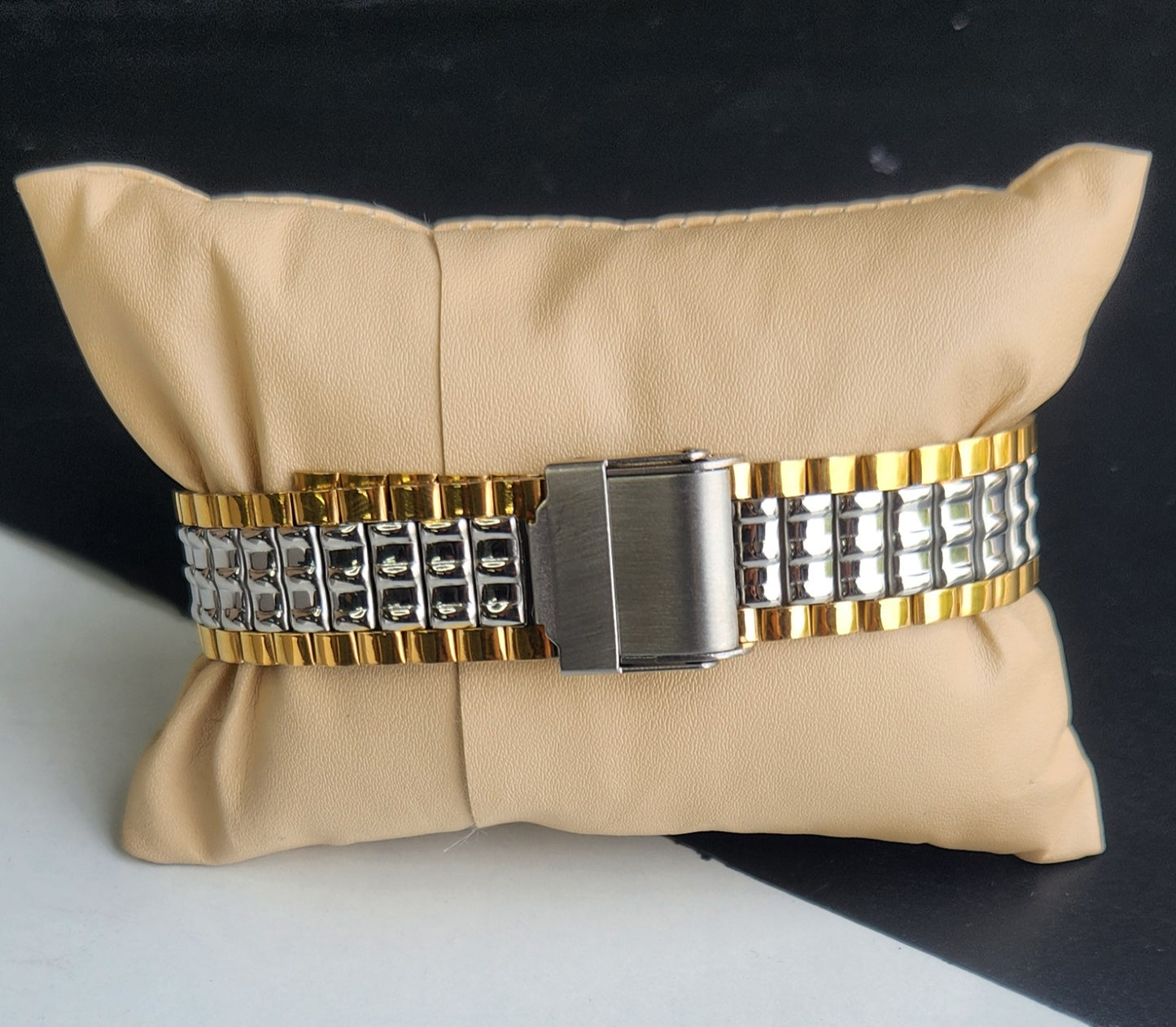 Vintage Mod Seiko Automatic 17 Jewels Cal. 6309 Golden Face Fix Bezel Two Tone Men's Wrist Watch E67