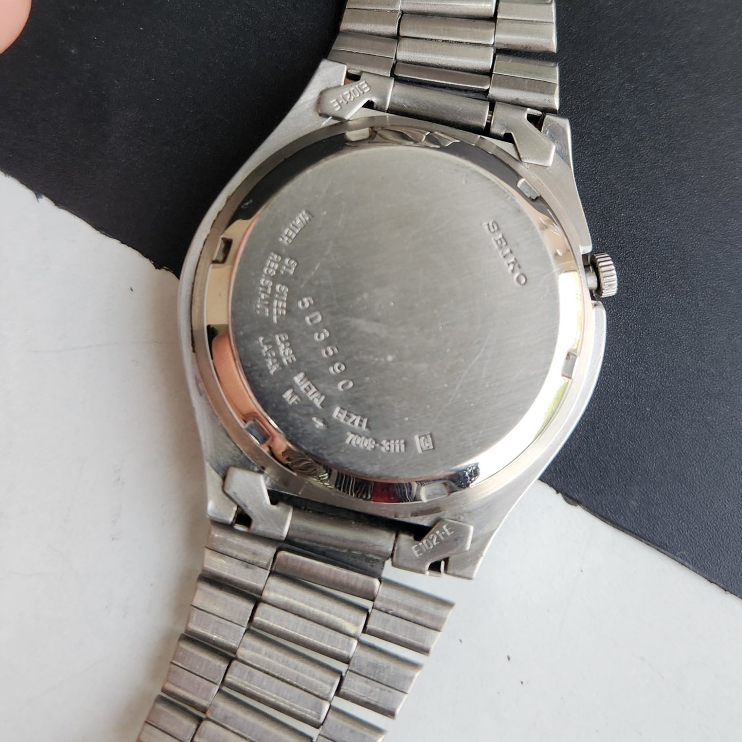Vintage 1985 Original Seiko 5 Automatic 7009-3111 Golden Face 17 Jewels Day-Date Japanese Men's Wrist Watch EG03