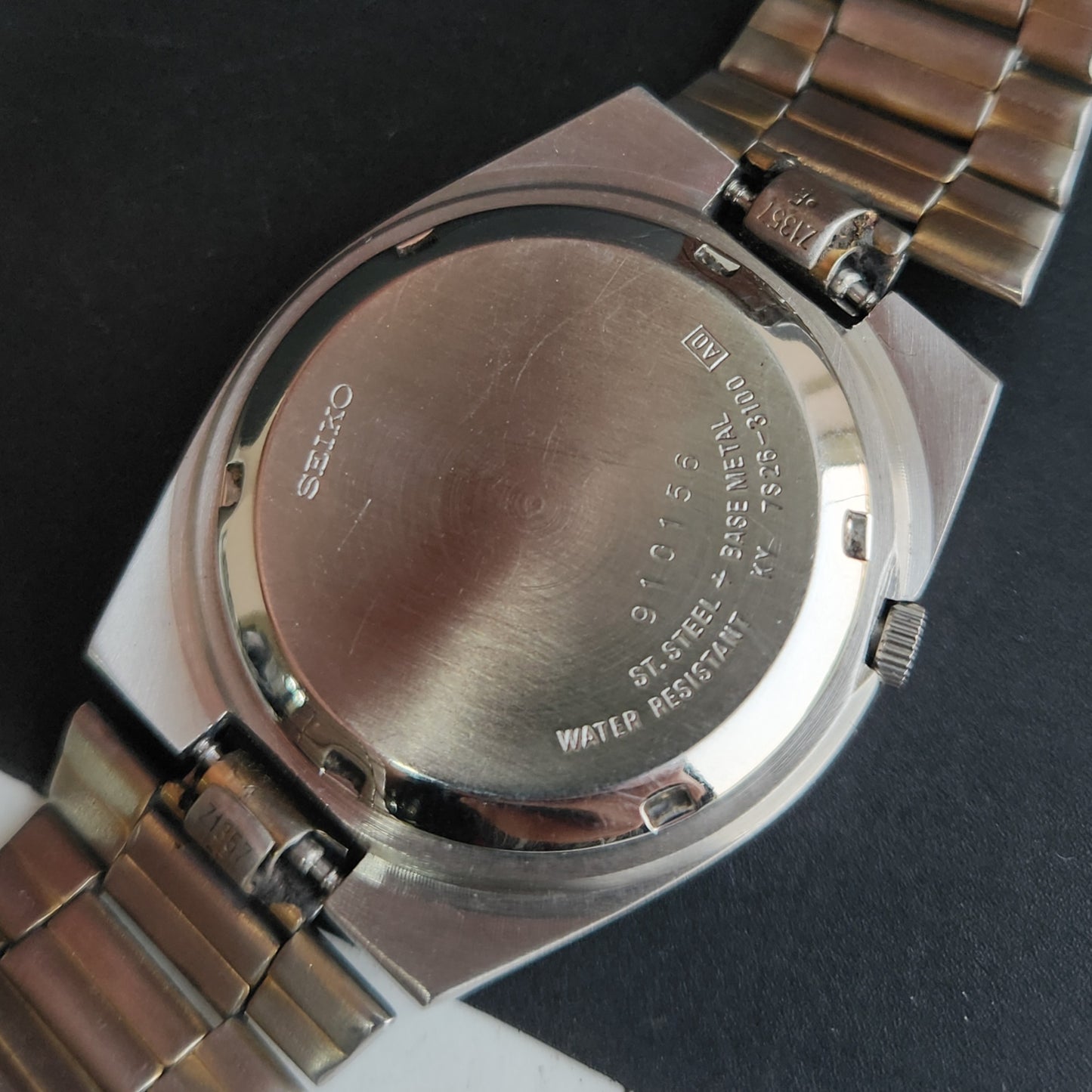 Vintage 1999 Original Seiko 5 Automatic 7S26-3100 Gray Face 21 Jewels Day-Date Japanese Men's Wrist Watch EG10
