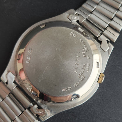 Vintage 1996 Original Seiko 5 Automatic 7S26-3160 Golden Face 21 Jewels Day-Date Japanese Men's Wrist Watch EG11