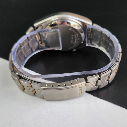 Vintage 1999 Original Seiko 5 Automatic 7S26-8760 White Face 21 Jewels Day-Date Japanese Men's Wrist Watch EG12