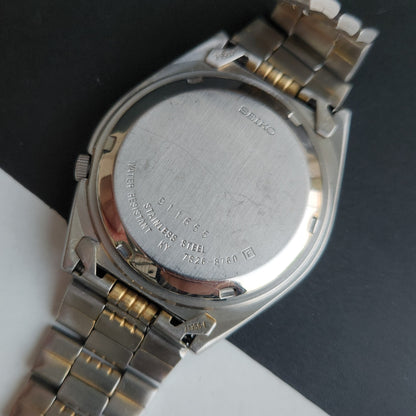 Vintage 1999 Original Seiko 5 Automatic 7S26-8760 White Face 21 Jewels Day-Date Japanese Men's Wrist Watch EG12