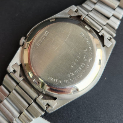 Vintage 1980 Original Seiko 5 Automatic 7009-3170 White Face 17 Jewels Day-Date Japanese Men's Wrist Watch EG17
