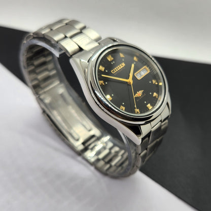 Vintage 1977 Original Citizen Automatic Cal. 8200 Black Face 21 Jewels Day-Date Japanese Men's Wrist Watch EG28