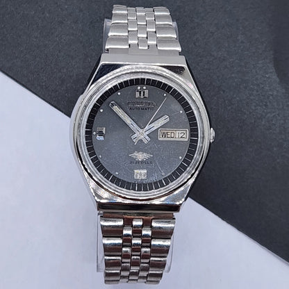 Vintage 1977 Original Citizen Automatic Cal. 8200 Gray Face 21 Jewels Day-Date Japanese Men's Wrist Watch EG30