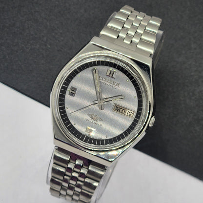 Vintage 1977 Original Citizen Automatic Cal. 8200 Gray Face 21 Jewels Day-Date Japanese Men's Wrist Watch EG30