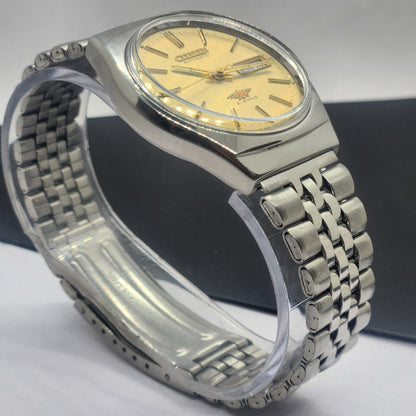 Vintage 1984 Original Citizen Automatic Cal. 8200 Golden Face 21 Jewels Day-Date Japanese Men's Wrist Watch EG35