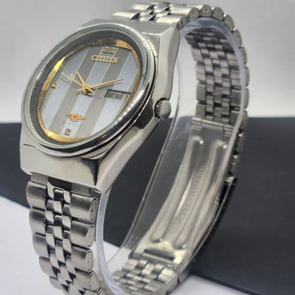 Vintage 1993 Original Citizen Automatic Cal. 8200 Gray Face 21 Jewels Day-Date Japanese Men's Wrist Watch EG33