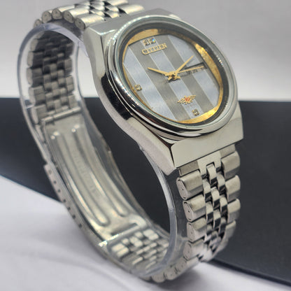Vintage 1993 Original Citizen Automatic Cal. 8200 Gray Face 21 Jewels Day-Date Japanese Men's Wrist Watch EG33