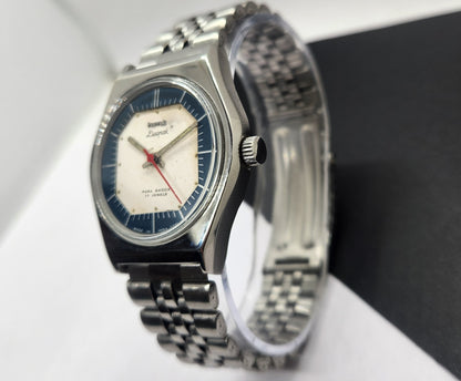 Vintage Original HMT Deepak Hand Winding 17 Jewels White Face Silver Band Men's Wrist Watch F03