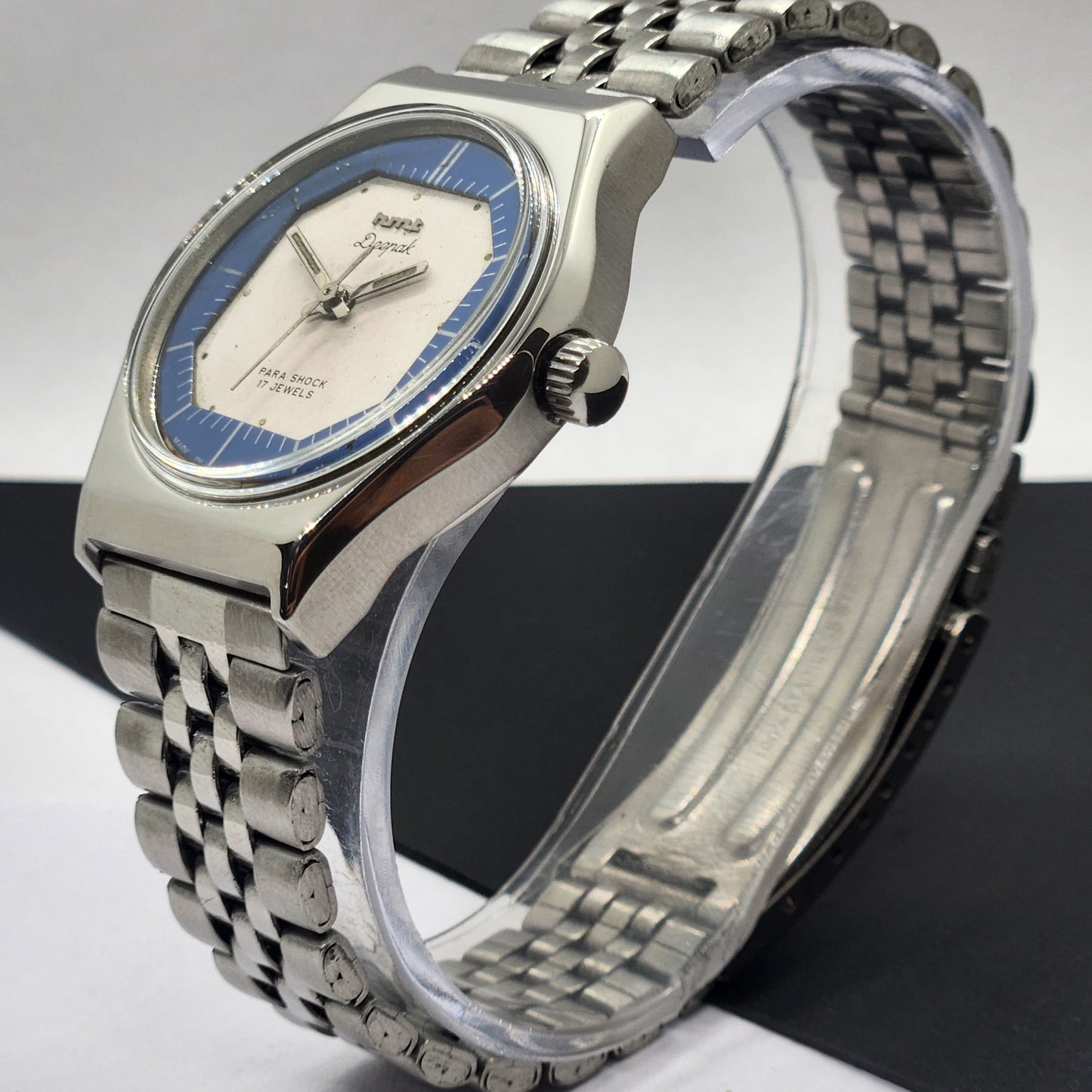 Vintage Original HMT Deepak Hand Winding 17 Jewels White Face Silver Band Men's Wrist Watch F04