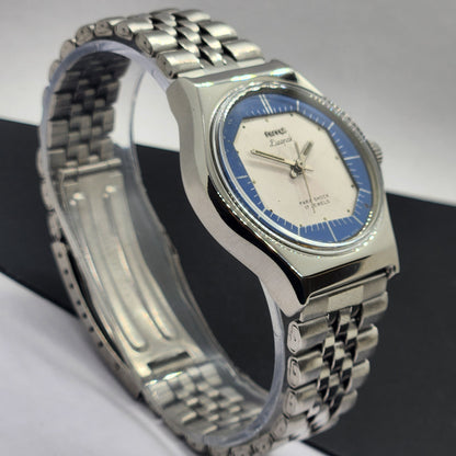 Vintage Original HMT Deepak Hand Winding 17 Jewels White Face Silver Band Men's Wrist Watch F04