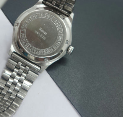 Vintage Original HMT Deepak Hand Winding 17 Jewels White Face Silver Band Men's Wrist Watch F04