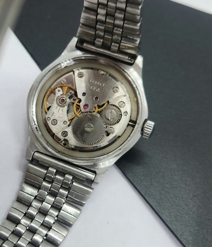 Vintage Original HMT Deepak Hand Winding 17 Jewels White Face Silver Band Men's Wrist Watch F04