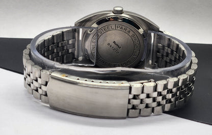 Vintage Original HMT Avinash Hand Winding 17 Jewels Blue Face Silver Band Men's Wrist Watch F05