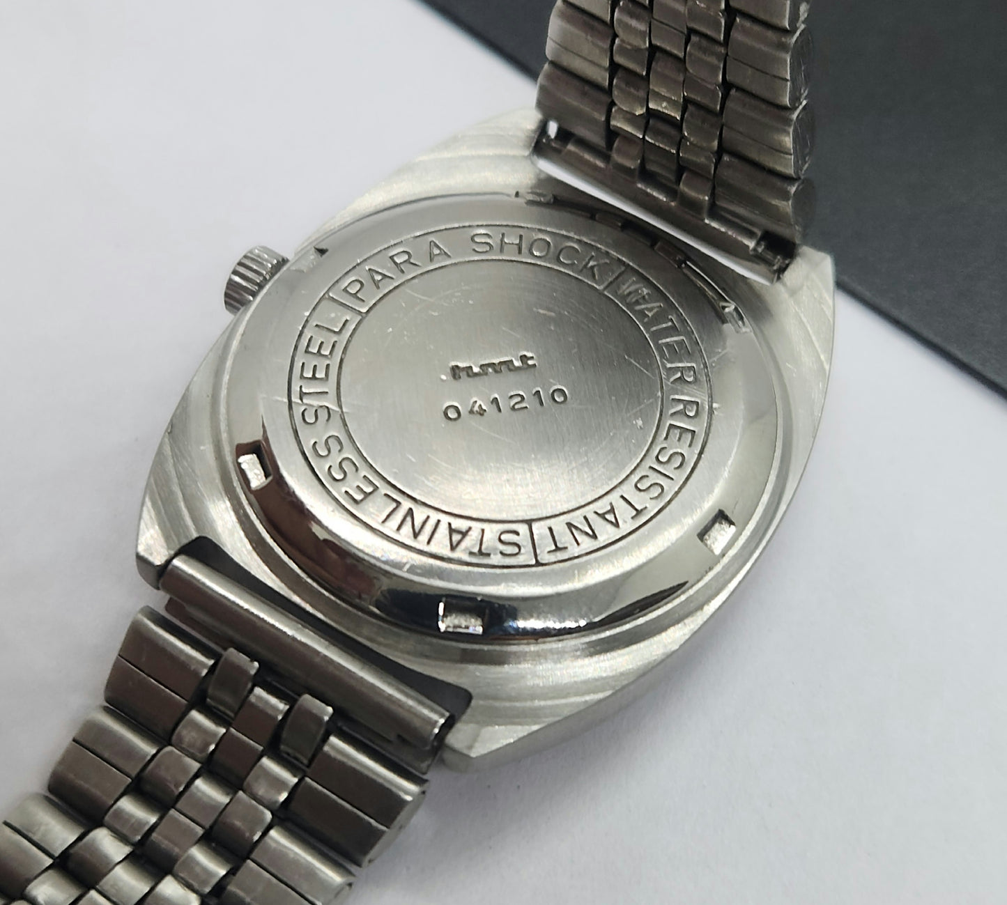 Vintage Original HMT Avinash Hand Winding 17 Jewels Blue Face Silver Band Men's Wrist Watch F05