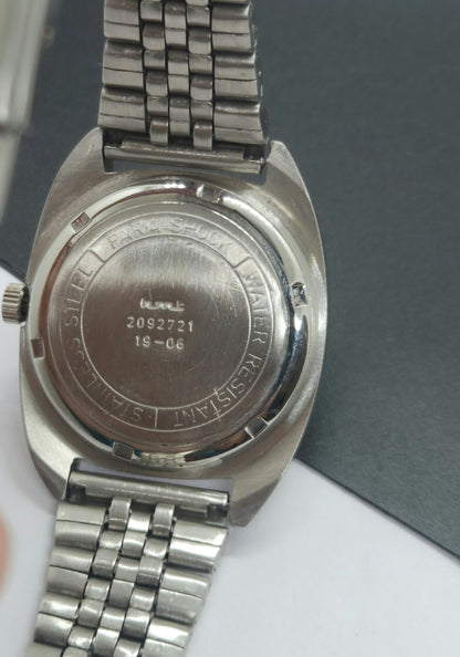 Vintage Original HMT Kohinoor Hand Winding 17 Jewels White Face Silver Bracelet Men's Wrist Watch F08