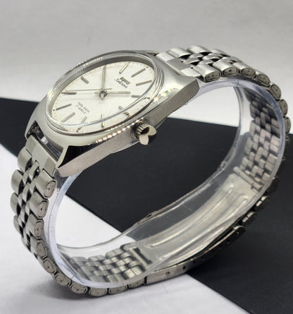 Vintage Original HMT Kohinoor Hand Winding 17 Jewels White Face Silver Bracelet Men's Wrist Watch F09