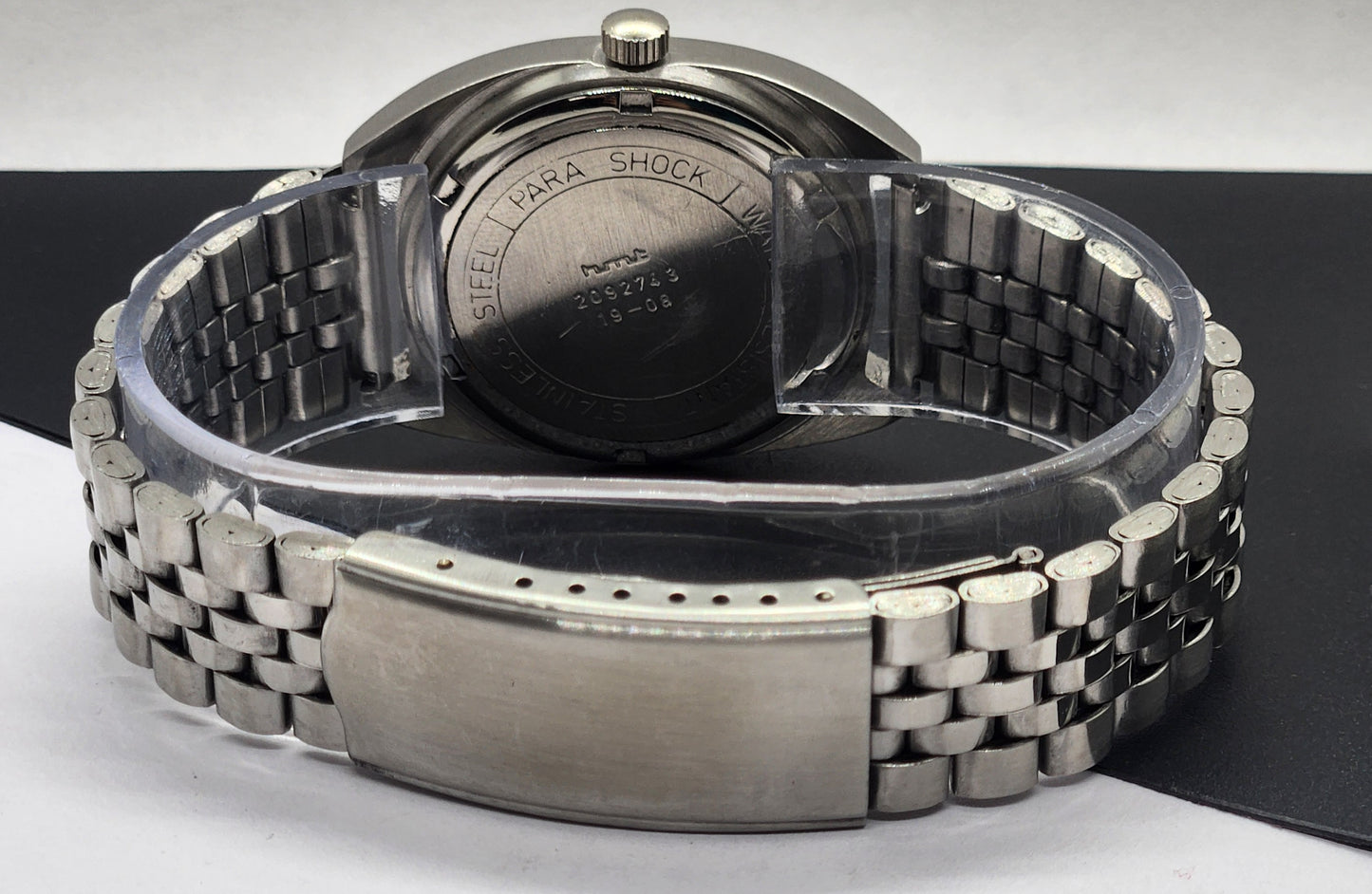 Vintage Original HMT Kohinoor Hand Winding 17 Jewels White Face Silver Bracelet Men's Wrist Watch F09