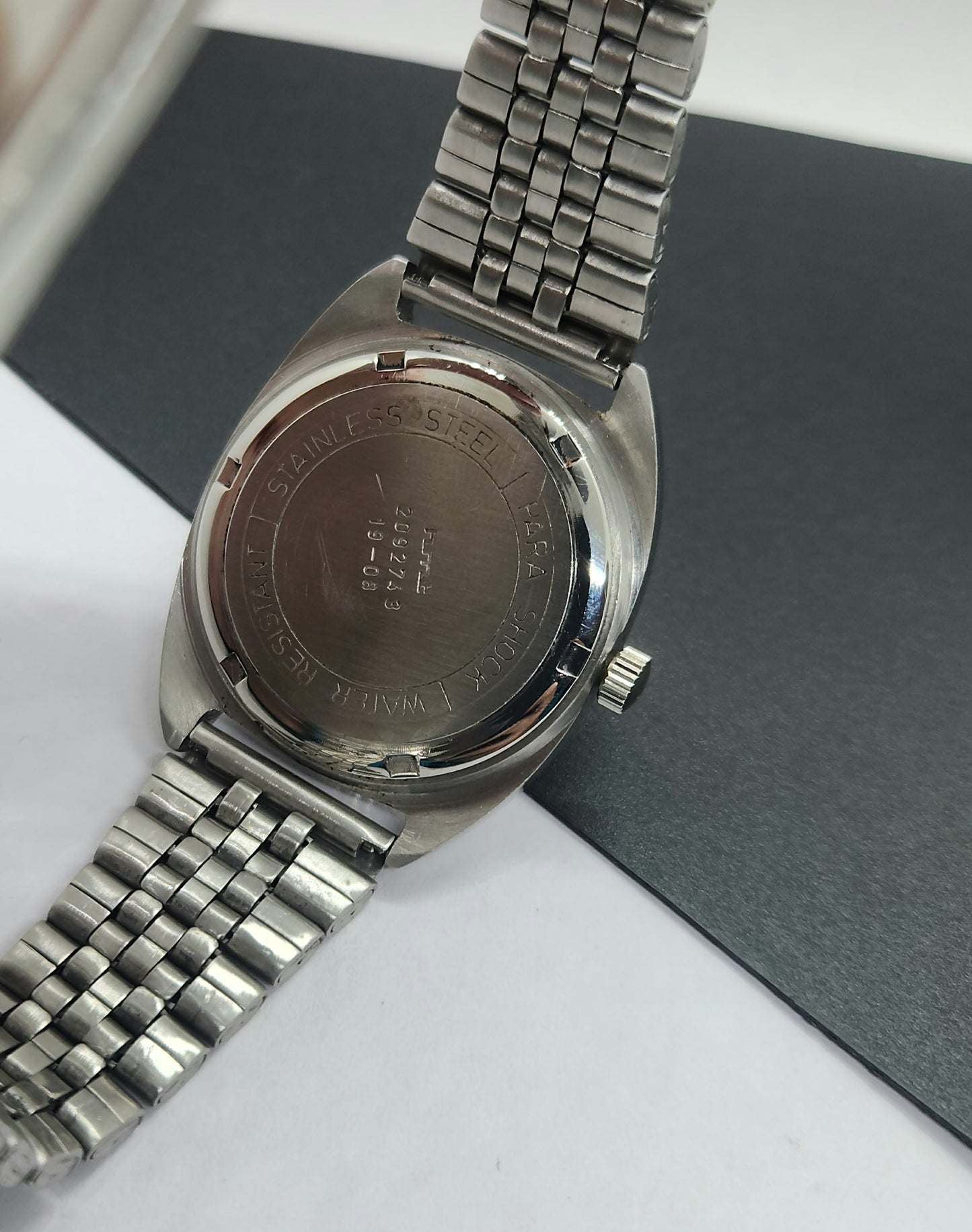 Vintage Original HMT Kohinoor Hand Winding 17 Jewels White Face Silver Bracelet Men's Wrist Watch F09