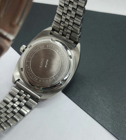 Vintage Original HMT Kohinoor Hand Winding 17 Jewels White Face Silver Bracelet Men's Wrist Watch F10